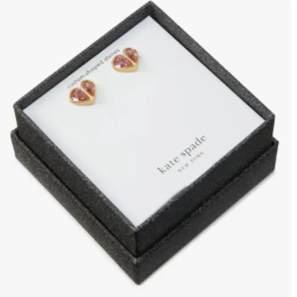 ♠️ kate spade ♠️ Rock Solid Crystal Heart Stud Earrings